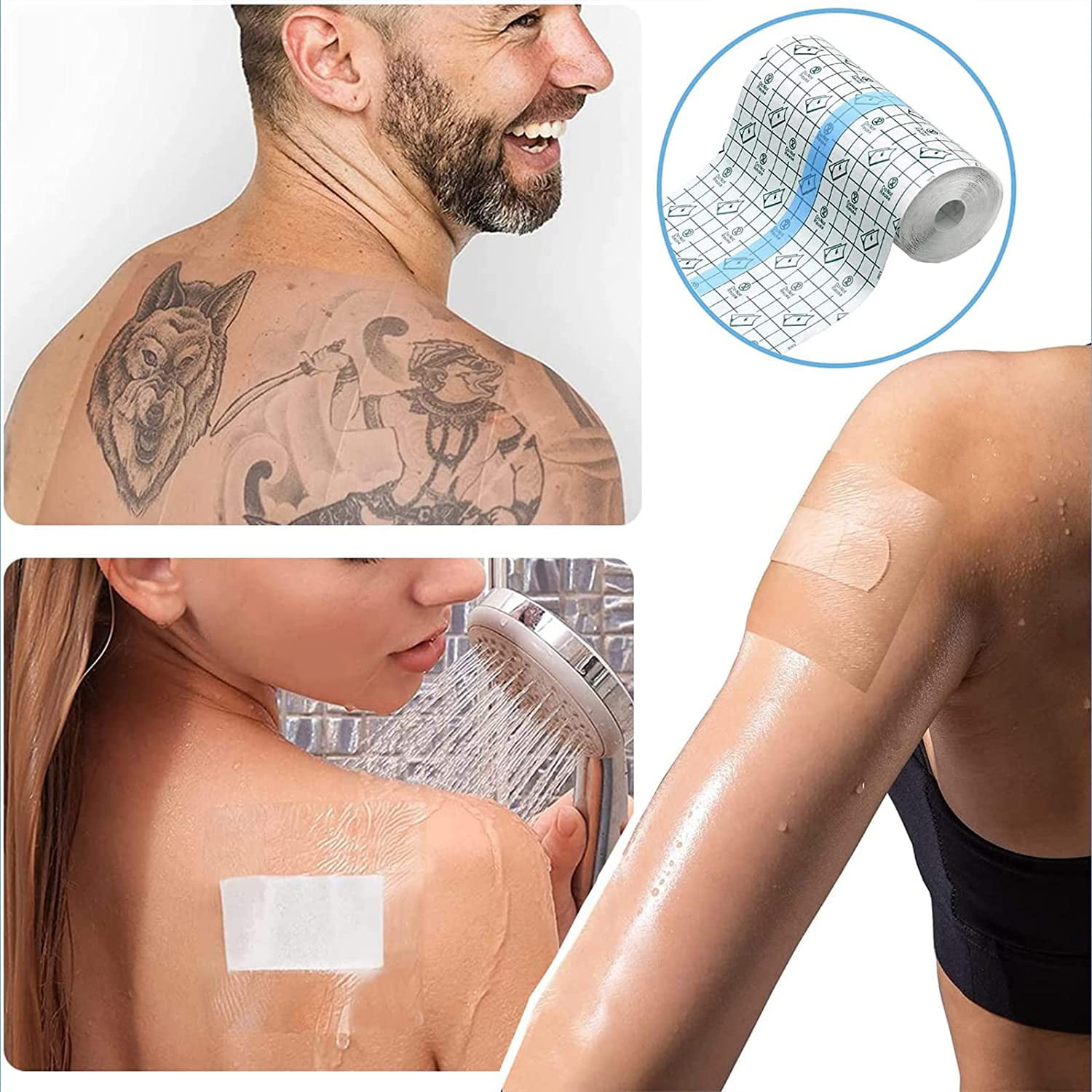 Tattoo Aftercare Waterproof Bandage 10cm x 2m,Transparent Film Dressing，Second Skin Healing Protective Clear Adhesive Bandages for Tattoo Aftercare,Recovery,Plastic Cover,Protective Shield - Walmart.com
